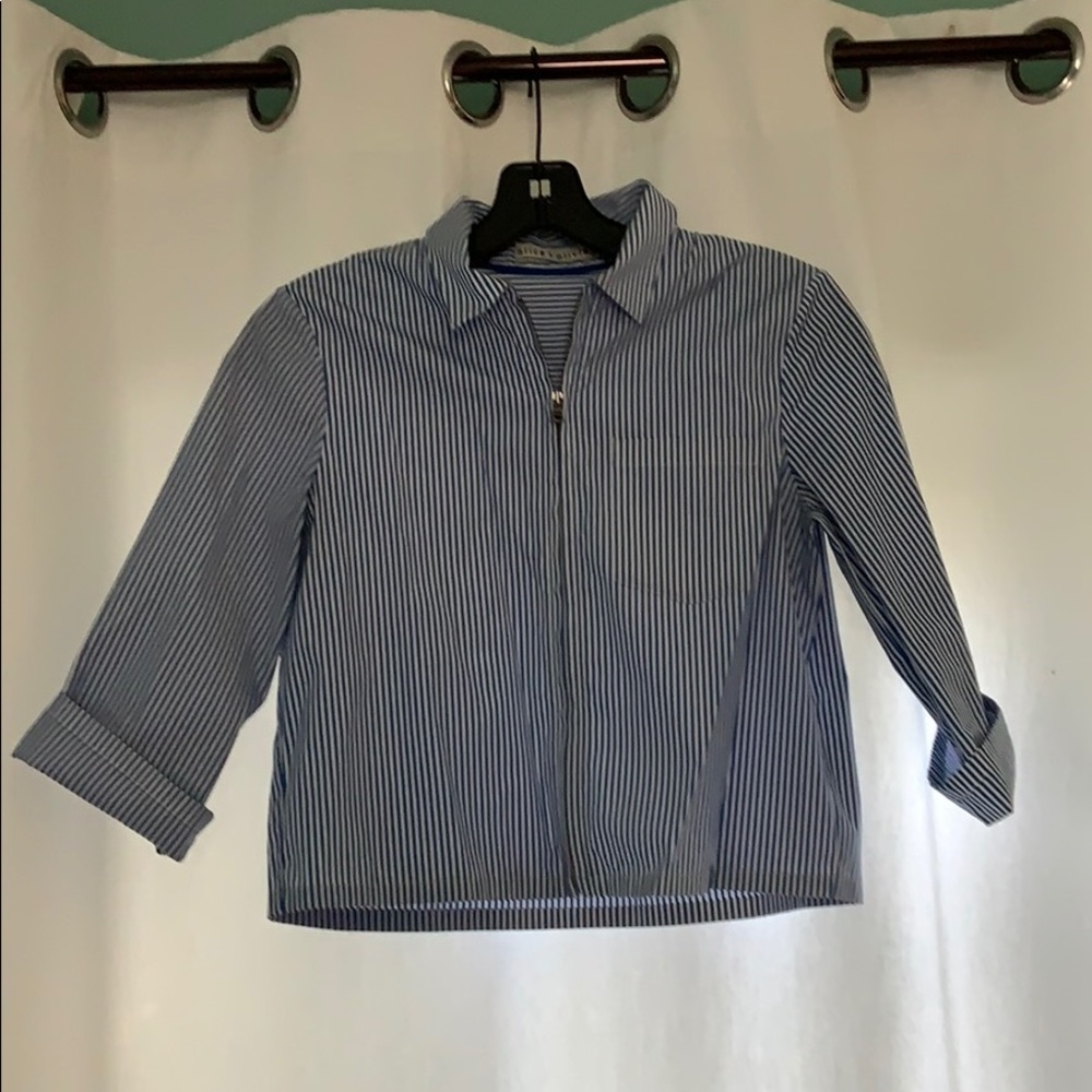 alice + olivia zip up blouse